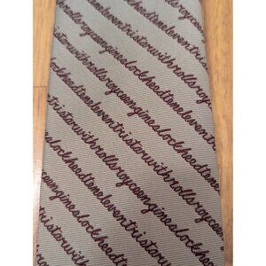 Vintage Lockheed Tie With Retro Script Design Woven By Golden Class 100% Polyest
